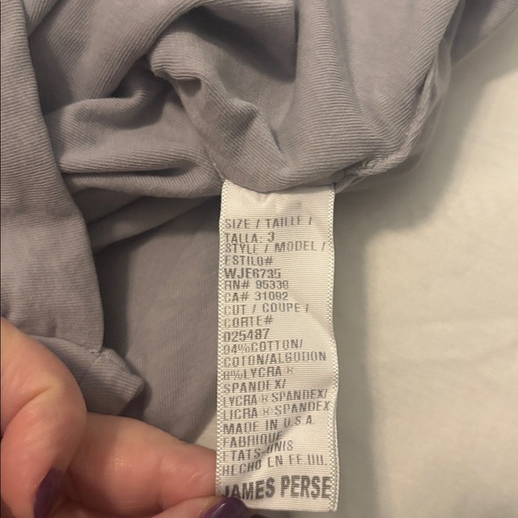 James Perse Light Gray Ruched Dress SZ 3 L cotton modal bodycon designer NWOT - Picture 5 of 14